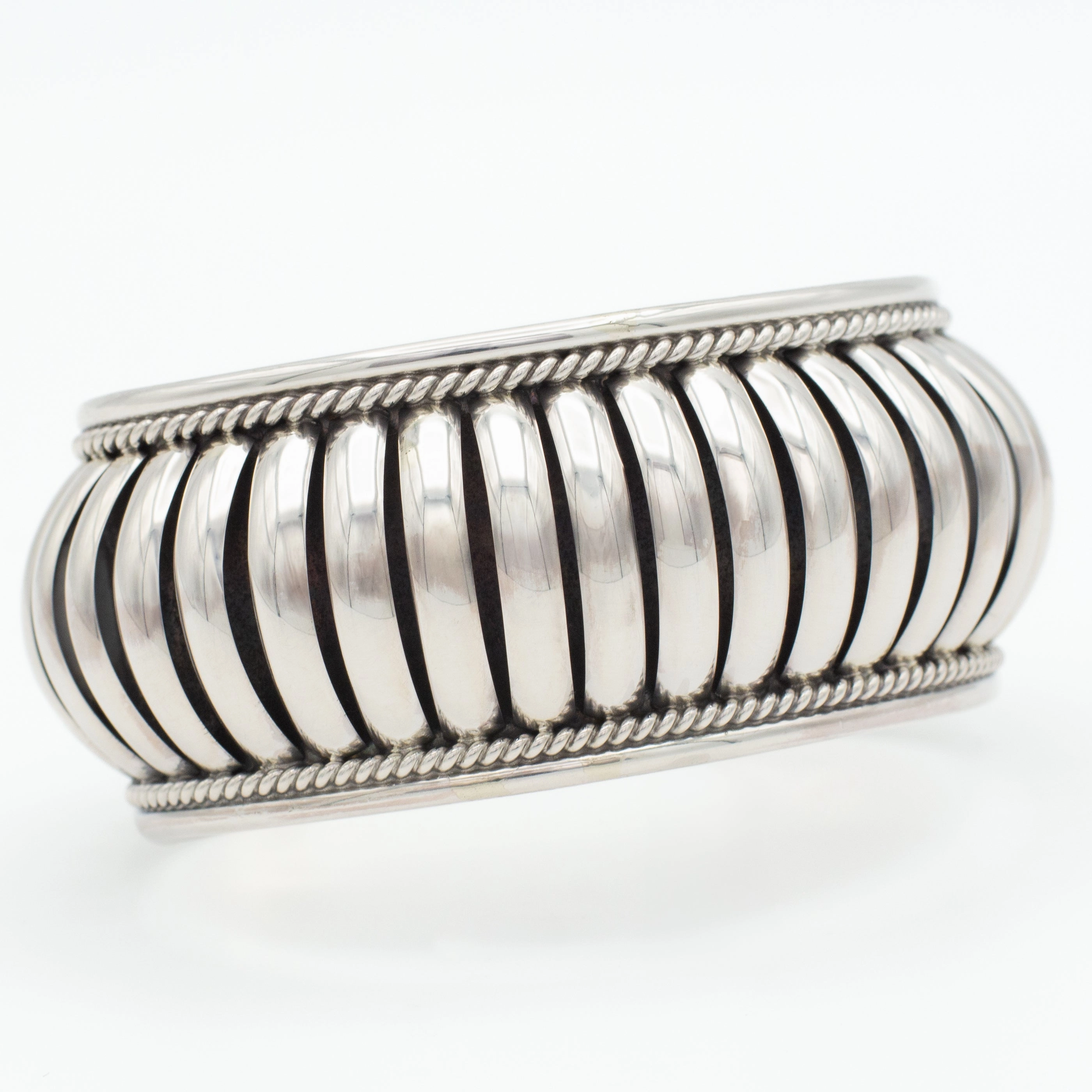 Modern Edge Chic Sparkle Pricilla Apache Navajo Handmade Sterling Silver Cuff Bracelet