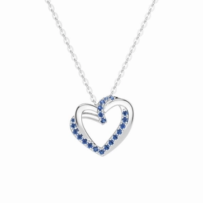 Sapphire Heart Pendant Necklace Daily Details