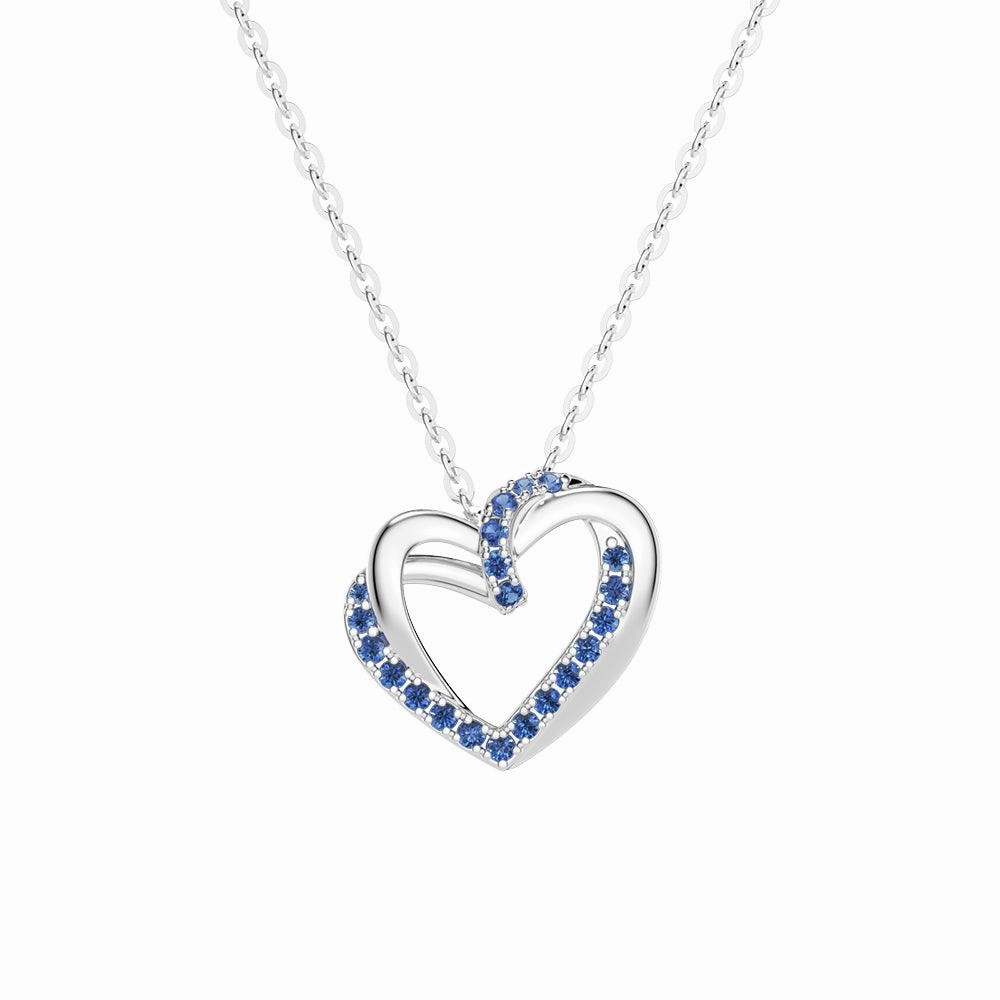 Sapphire Heart Pendant Necklace Daily Details