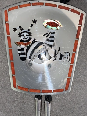 Handcrafted Touch Dennis Edaakie Zuni Inlay Sterling Silver Koshare Bolo