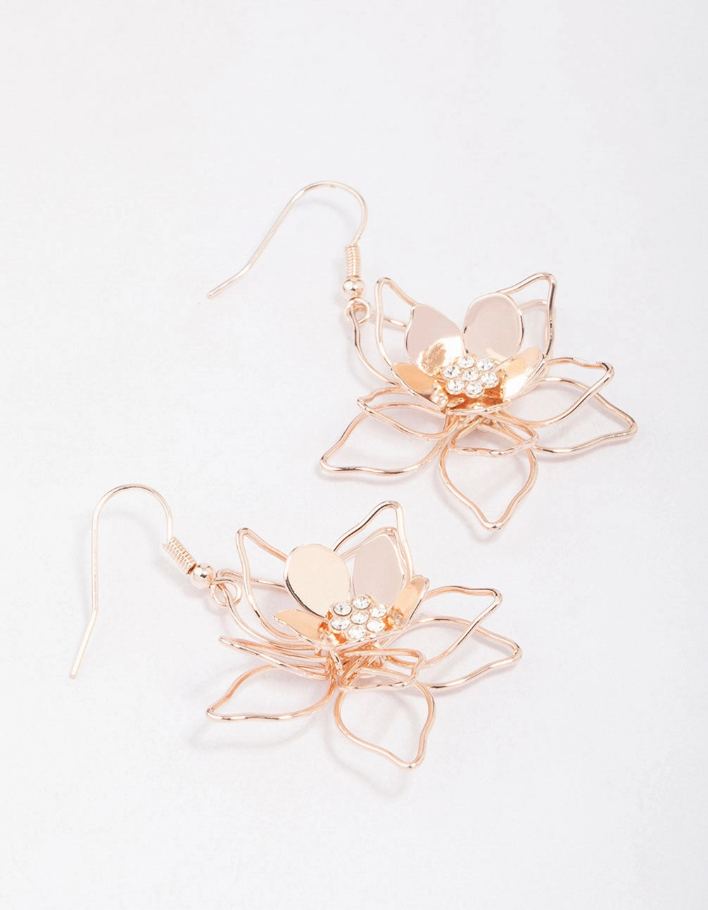 Lush Accent Gold Wire Pearl Flower Drop Earrings