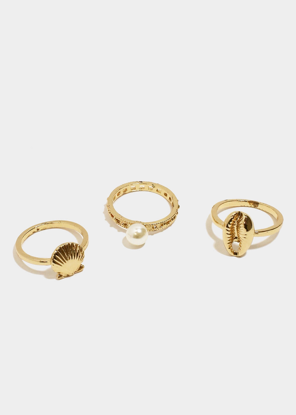 3-piece Shell & Pearl Ring Radiant Pieces Finish