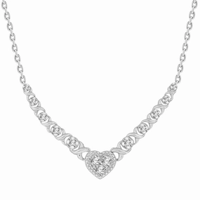 Daytime Shine LADIES NECKLACE 0.35CT ROUND DIAMOND 10K WHITE GOLD