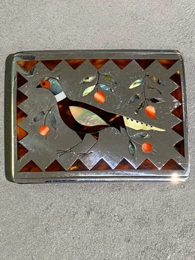 Charming Treasures Lively Accent DENNIS EDAAKIE ZUNI INLAY STERLING SILVER BELT BUCKLE