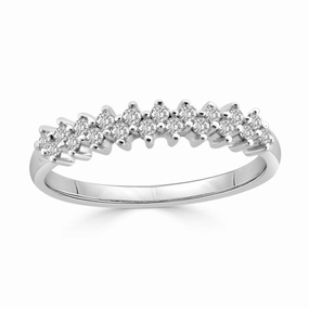 Dazzling Effect LADIES BAND 0.20CT ROUND DIAMOND 14K WHITE GOLD
