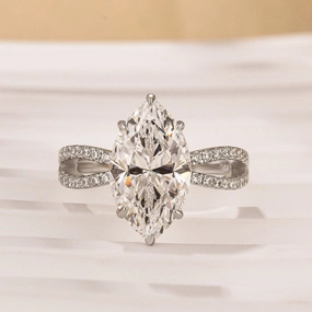Everyday Glam Unique 4.0Ct Marquise Cut Twist Travel Ring Engagement Ring