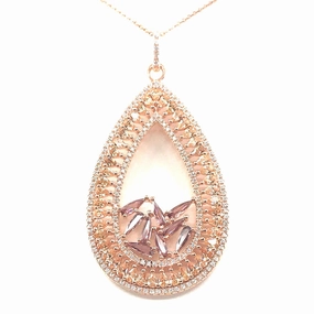 Smooth Surface Brilliant Touch Sterling Silver Teardrop Pendant Necklace