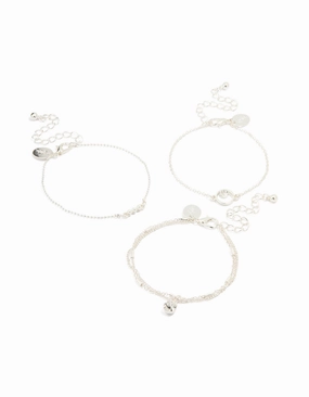 Present-Day Ritual Perfect Match Silver Pearl & Diamante Bracelets 3-Pack