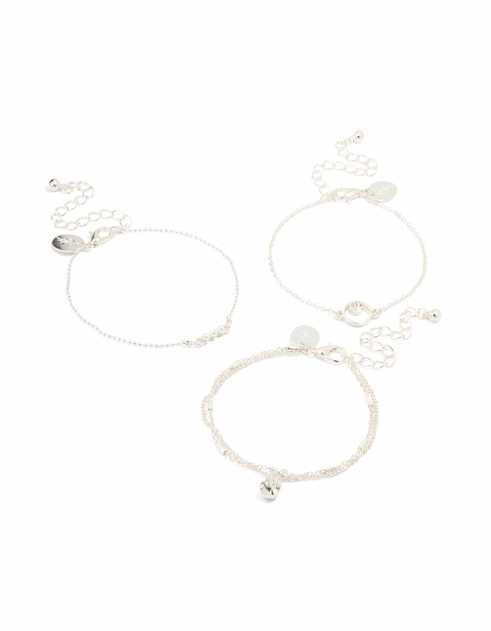 Present-Day Ritual Perfect Match Silver Pearl & Diamante Bracelets 3-Pack