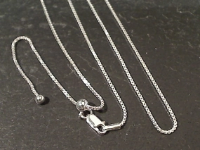 Weekend Accent Trendy Finish Up to 24" Adj Length 1mm Sterling Silver Box Chain
