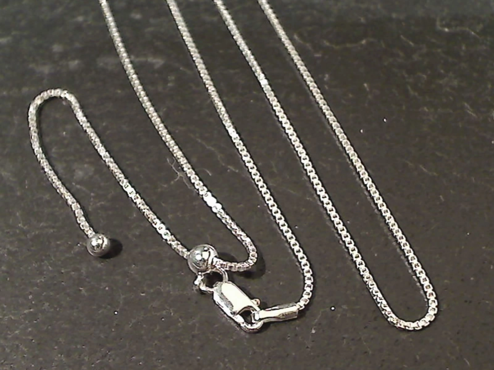 Weekend Accent Trendy Finish Up to 24" Adj Length 1mm Sterling Silver Box Chain