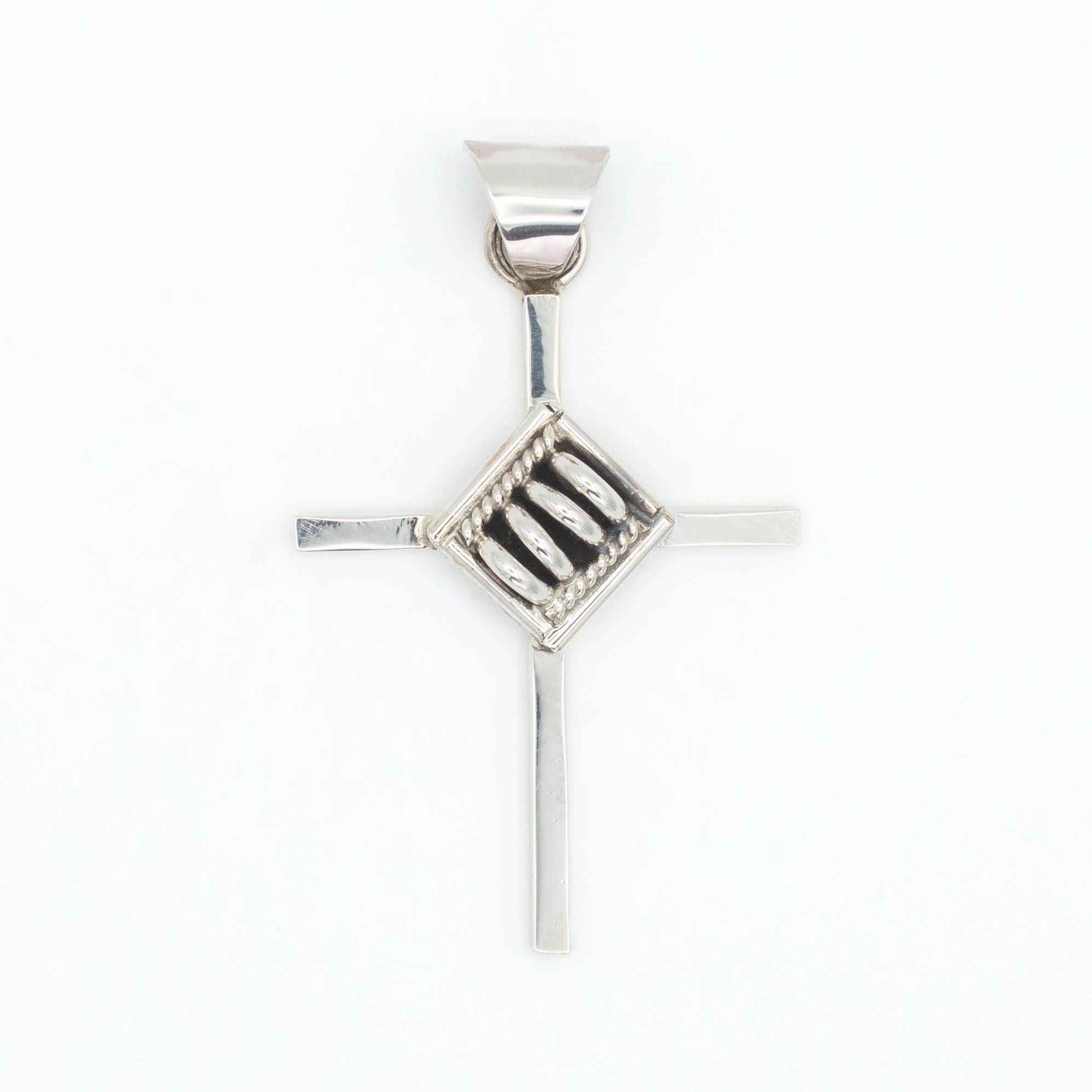 Versatile Accessory Pricilla Apache Navajo Handmade Sterling Silver Cross Pendant