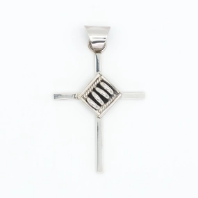 Versatile Accessory Pricilla Apache Navajo Handmade Sterling Silver Cross Pendant