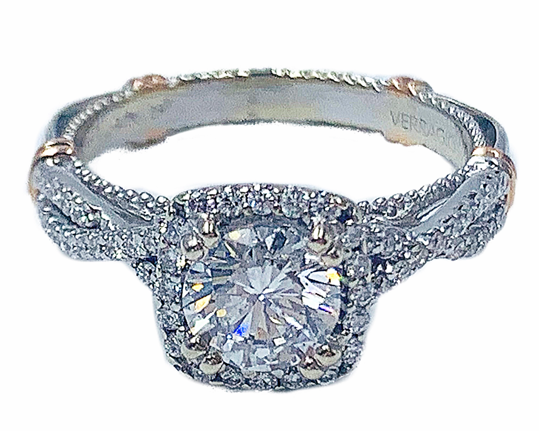 Verragio White & Rose Gold Diamond Wedding Set Fashion Trend