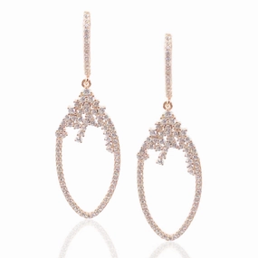 Artistic Mood Sterling Silver Marquis-Shaped Micropave CZ Earrings