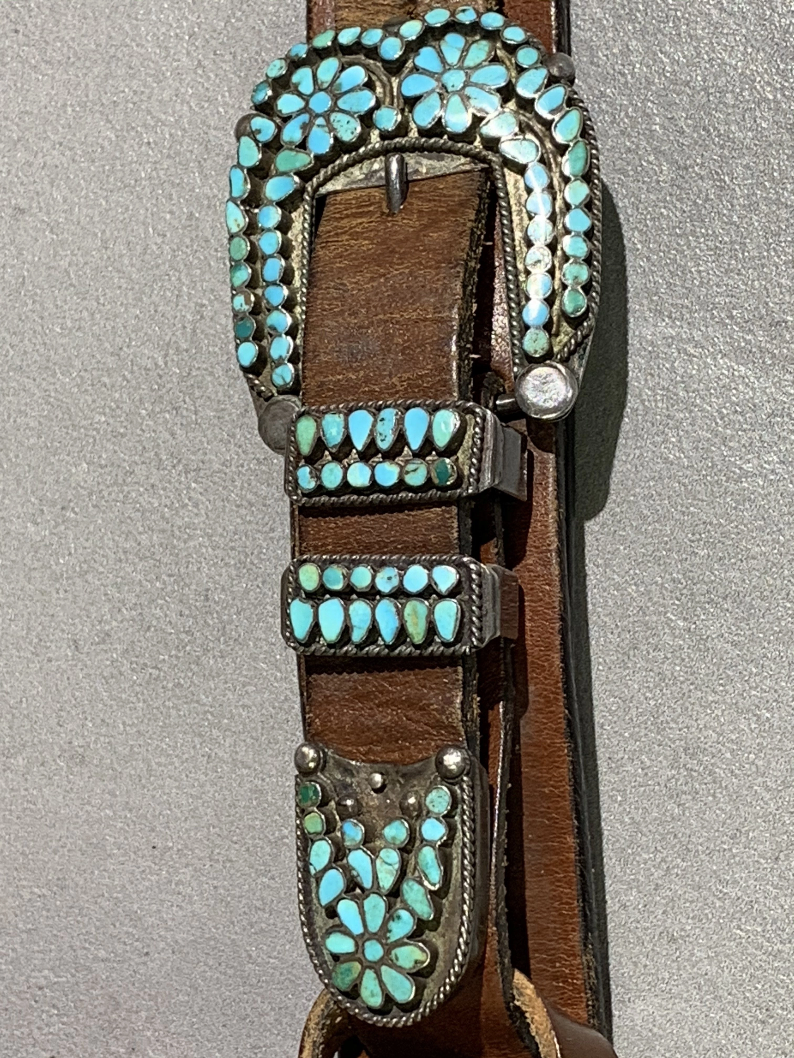 Date night Shine Piece Vintage Dishta Turquoise Sterling Silver Ranger Set