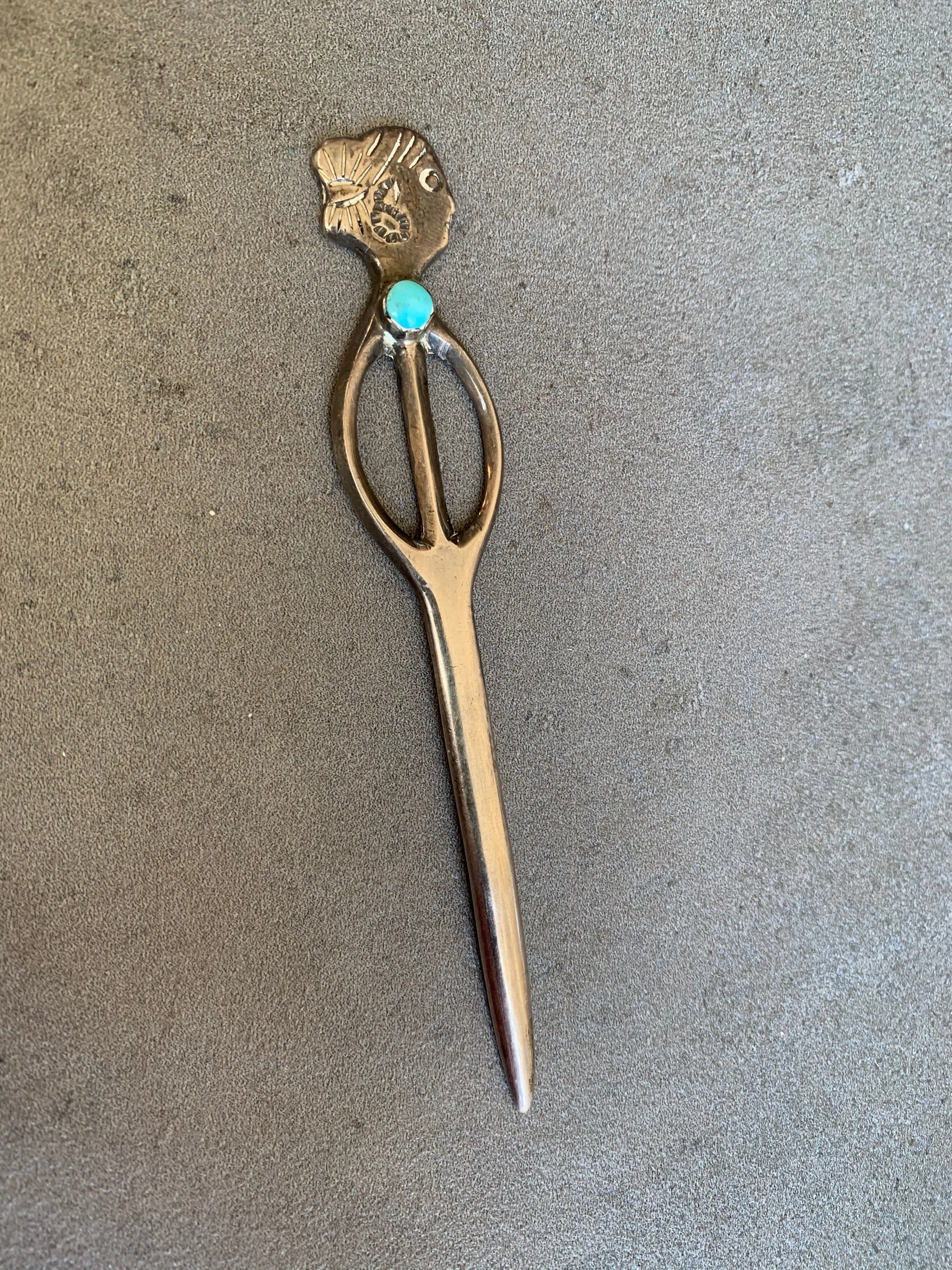 Vintage Native American Lady Sterling Letter Opener Timeless Detail