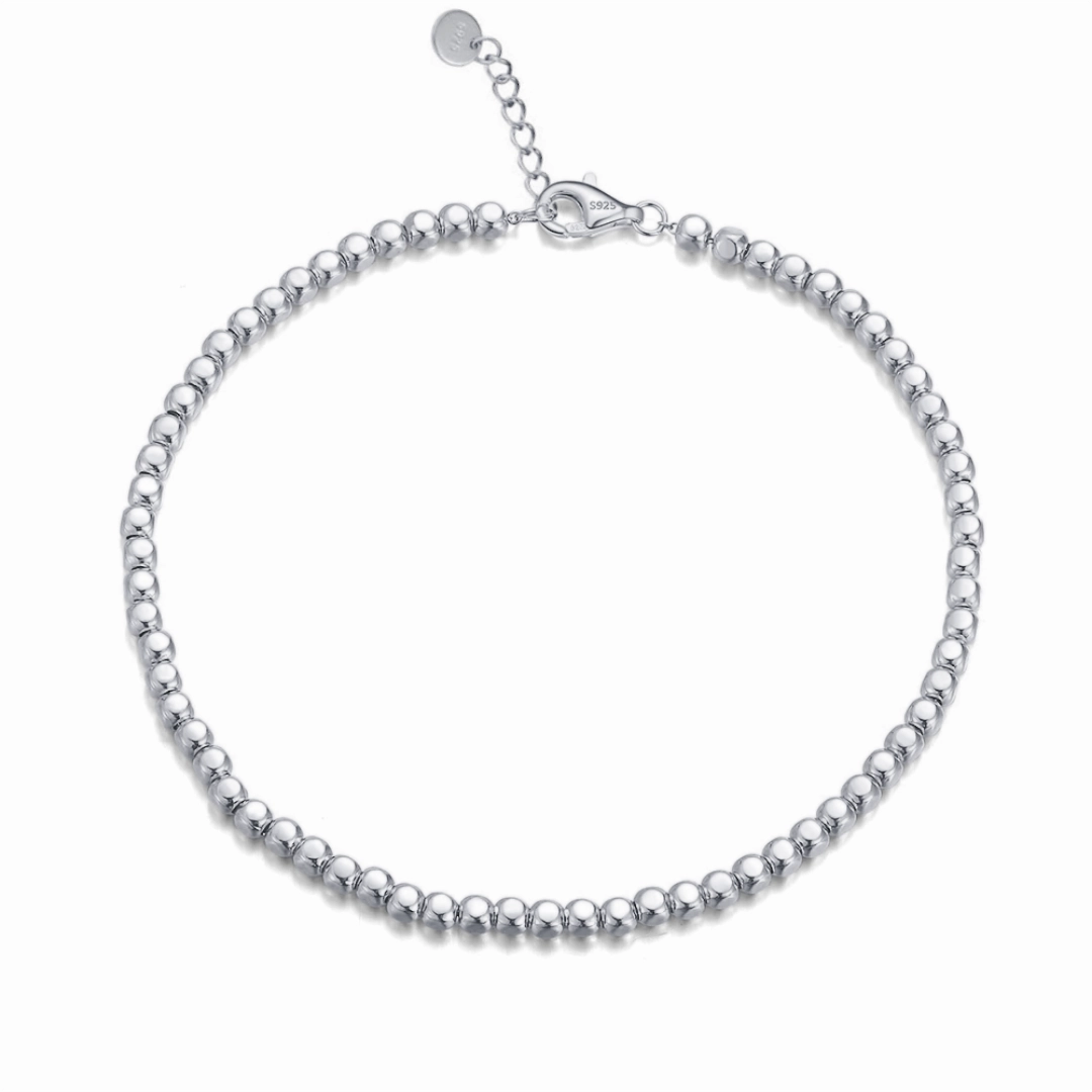 Flat Shot Exclusive Glow Sterling Silver Gold-Plated or Rhodium Plated Balls Bracelet