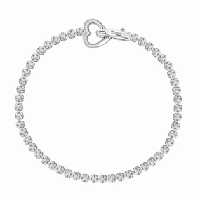 LADIES BRACELET 0.55CT ROUND DIAMOND STERLING SILVER WHITE Brilliant Shine