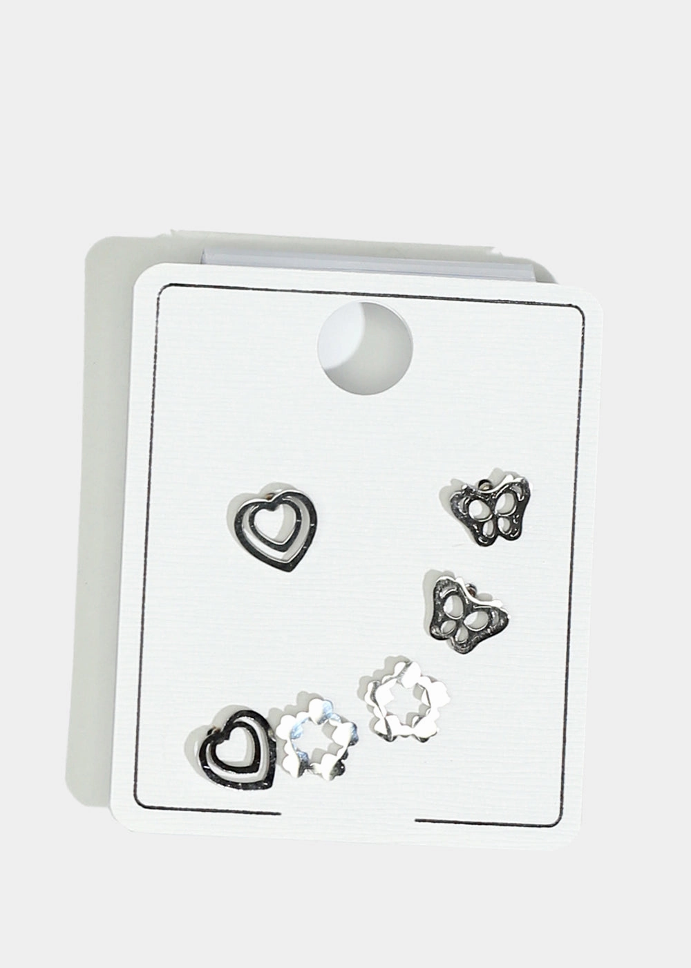 Butterfly & Heart Stud Earrings Stylish Contour Timeless Craft