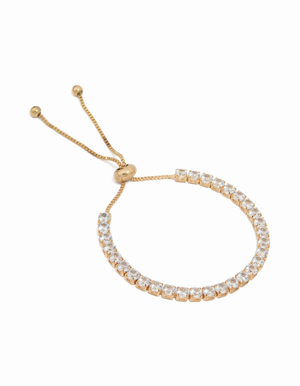 Thoughtfully Curated Minimalist Designs Waterproof Gold Plated Stainless Steel Cubic Zirconia Tennis Toggle Bracelet