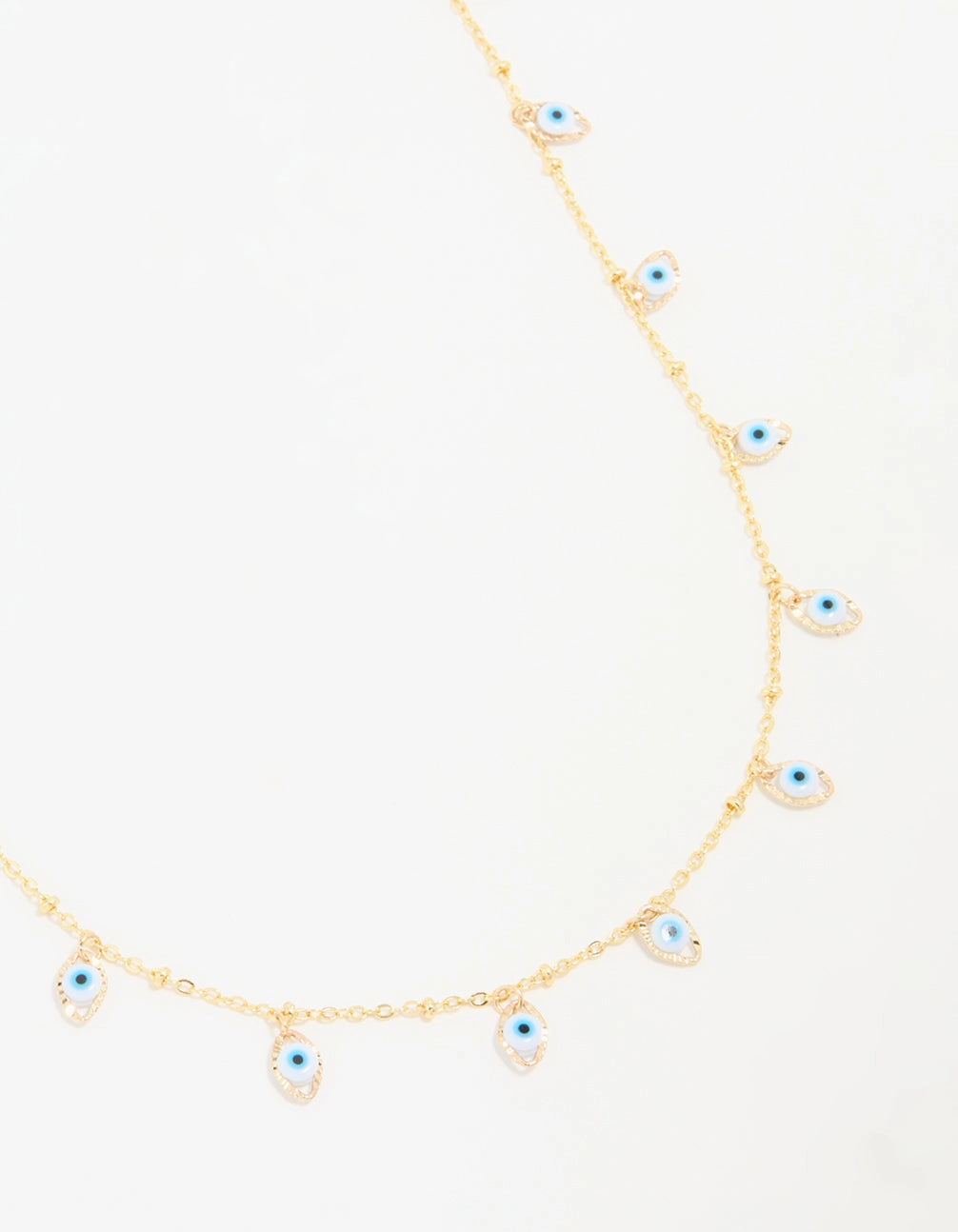 Waterproof Gold Plated Stainless Steel Evil Eye Necklace Statement Accessory Luxury Style