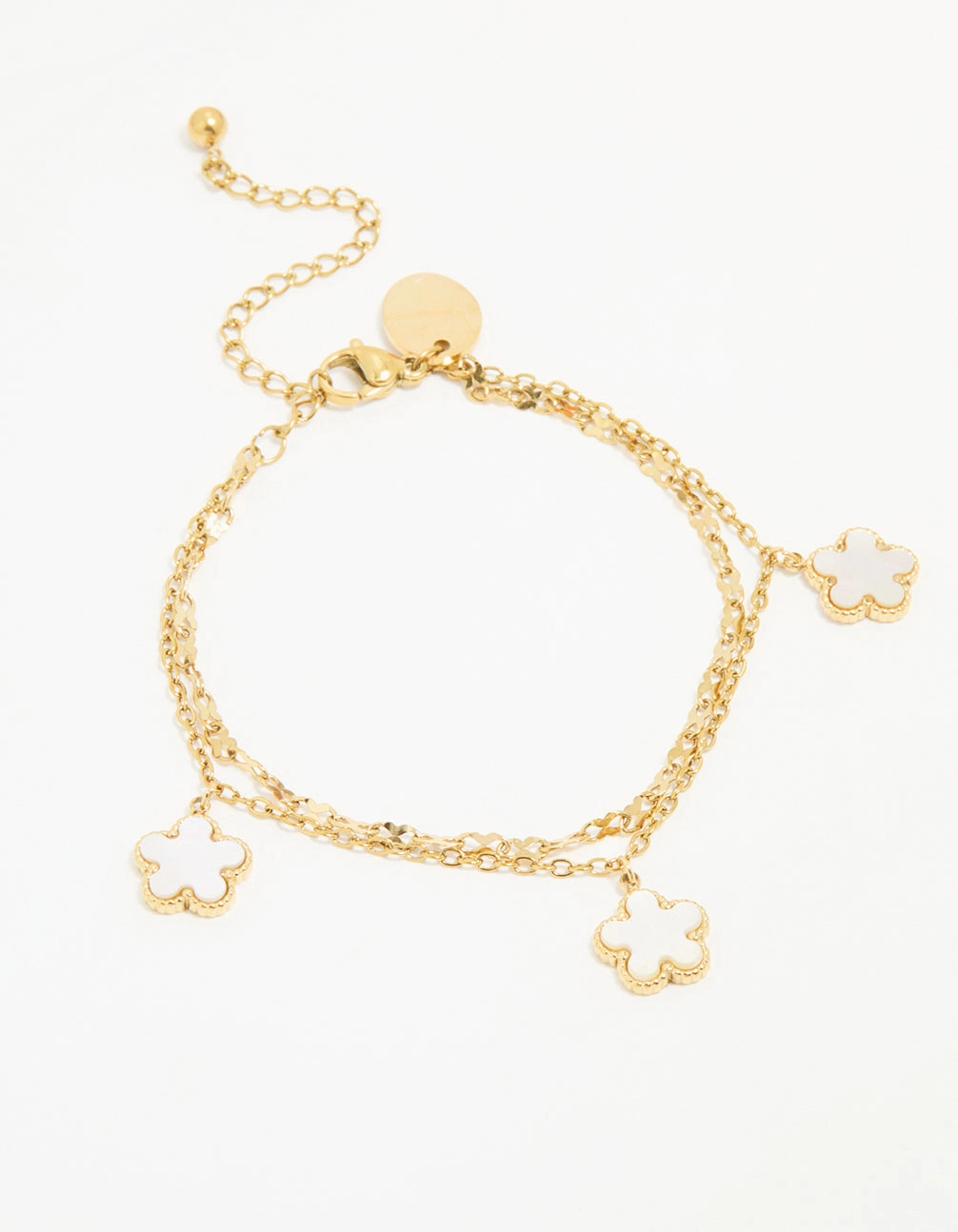 Playful Shine Waterproof Gold Plated Stainless Steel Floral Petal Bracelet