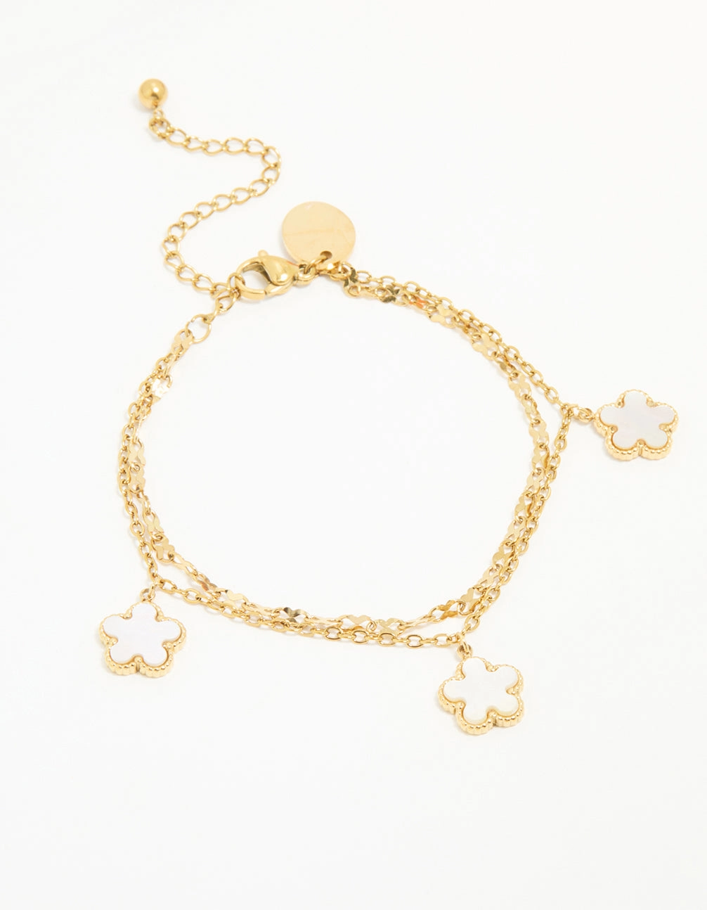 Waterproof Gold Plated Stainless Steel Floral Petal Bracelet Minimalist Design