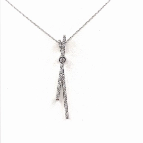 Outdoor Light Pretty Touch White Gold Tie Pendant Necklace