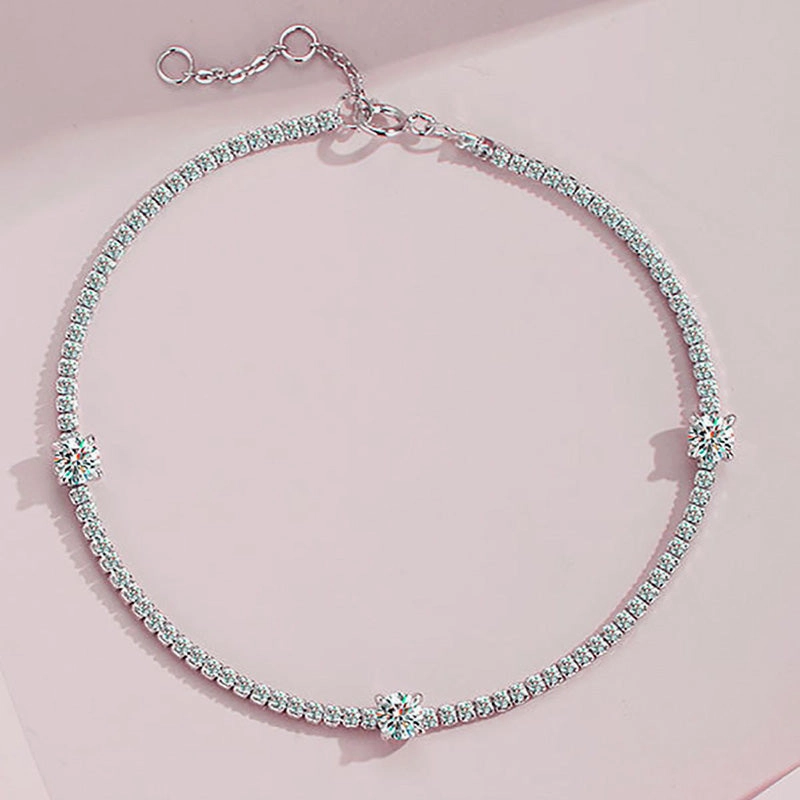 Louily Moissanite Round Cut Bracelet Broad Spectrum Runway Inspired