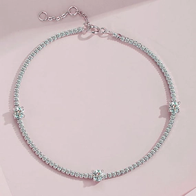 Louily Moissanite Round Cut Bracelet Broad Spectrum Runway Inspired