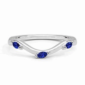 Willow Curved Lab Grown Sapphire Band Dressy look