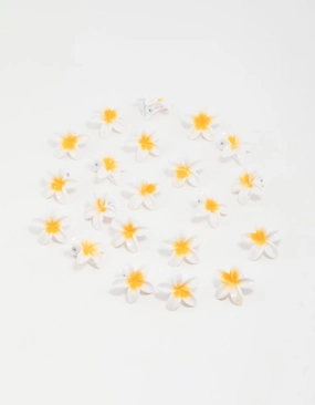 Yellow Frangipani Mini Hair Clips 20-Pack Minimal Fashion Lustrous Form