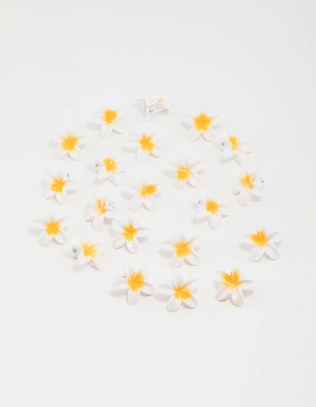 Yellow Frangipani Mini Hair Clips 20-Pack Minimal Fashion Lustrous Form